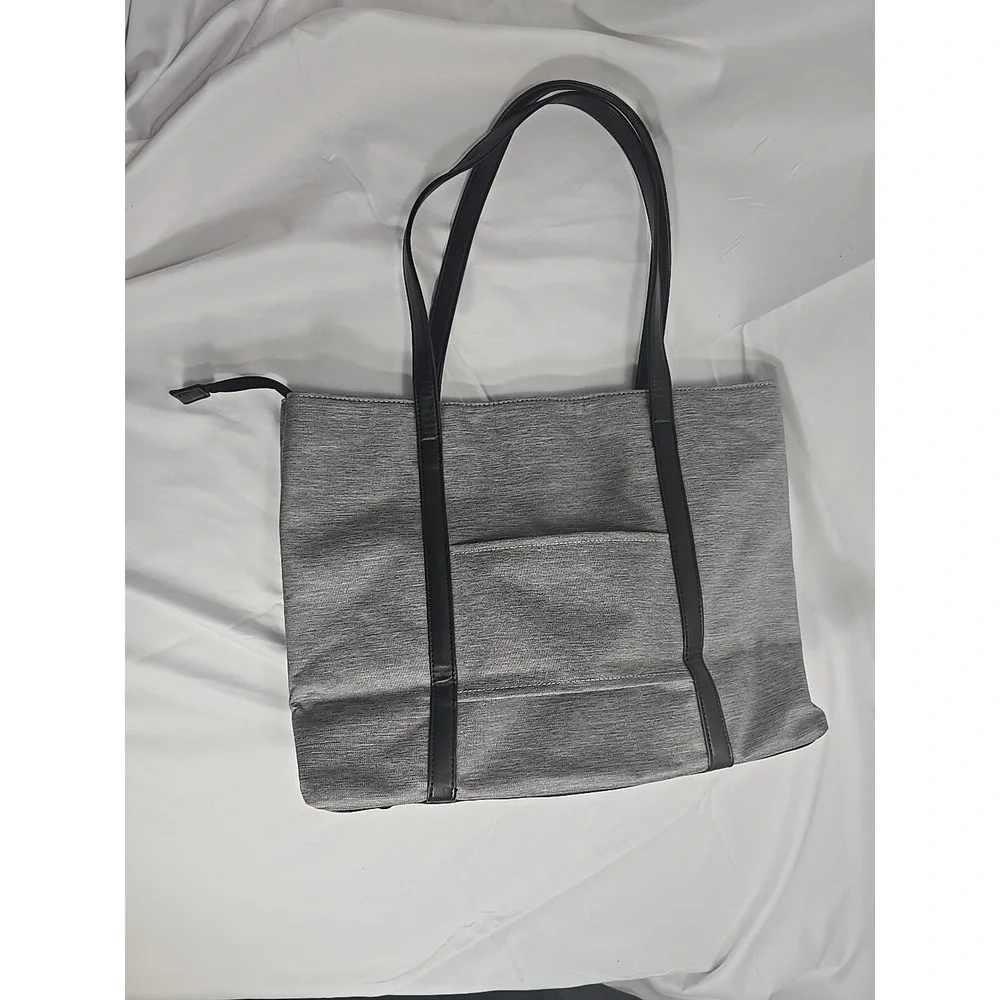 Relavel Women Gray Messenger lunch Bag gray w/satin brown lining outer‎ USB Port